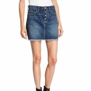 NEW Current/Elliott The Exposed Fly 5 Pocket Mini Denim Skirt Bermuda Blue 26